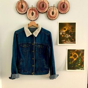 Bullhead Sherpa Collared Denim Jacket